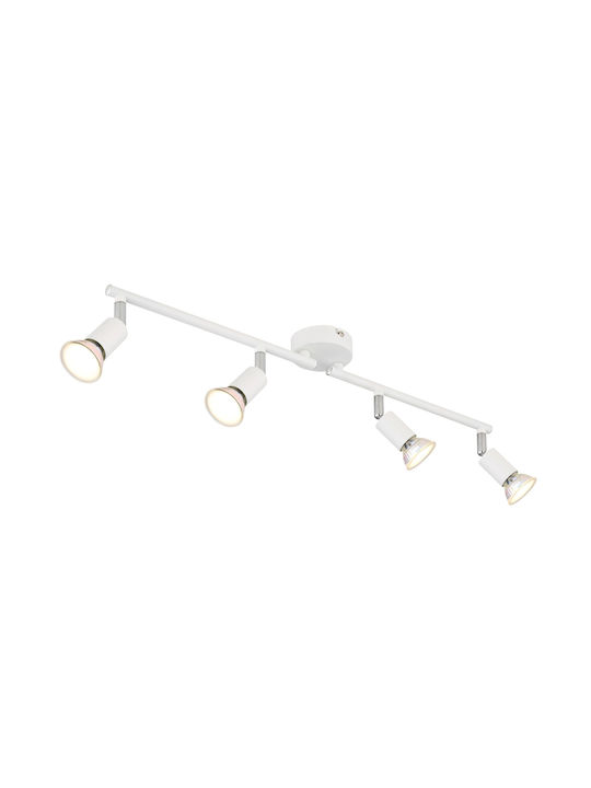 Globo Lighting Σποτ με 4 Φώτα και με Ντουί GU10 σε Λευκό Χρώμα