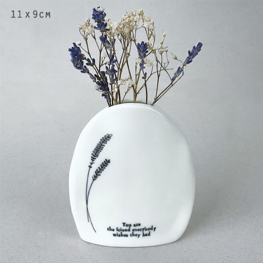 Synchronia Διακοσμητικό Βάζο Glas Weiß 9.8x3x12cm 1Stück