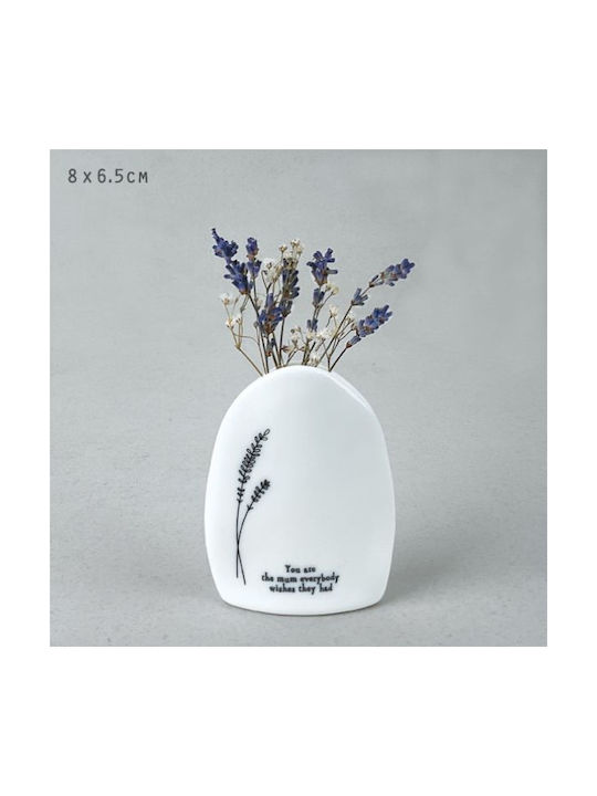 Synchronia Decorative Glass Vase White 7.5xH9.5cm