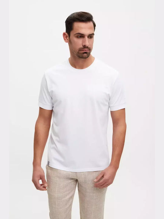 Beneto Maretti T-shirt Bărbătesc cu Mânecă Scurtă White