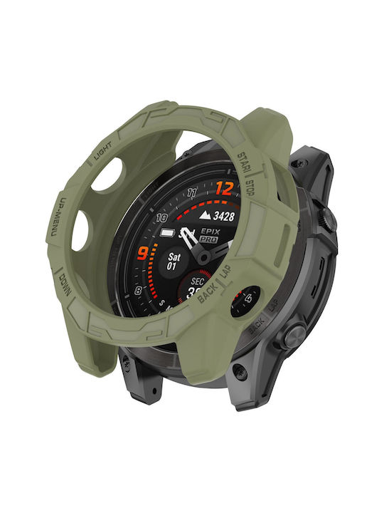 Garmin Epix Pro 51mm Fenix 7X 7X Pro Armored TPU Half Wrapped Watch Protective Case Green