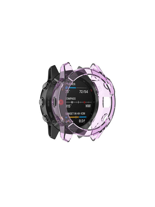 Garmin Fenix 6 6 Pro Smartwatch Halbdeckung Tpu Schutzhülle Transparent Lila Garmin Fenix 6 6 Pro Smartwatch Halbdeckung Tpu Schutzhülle Transparent Lila