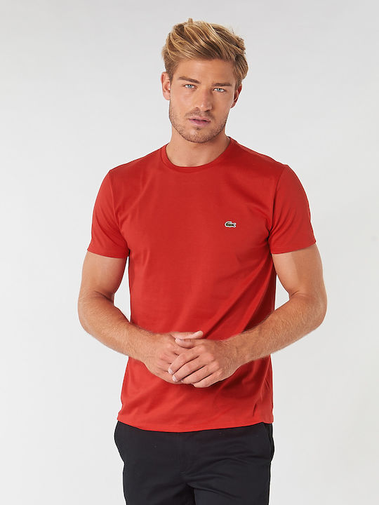 Lacoste T-shirt Bărbătesc cu Mânecă Scurtă Red