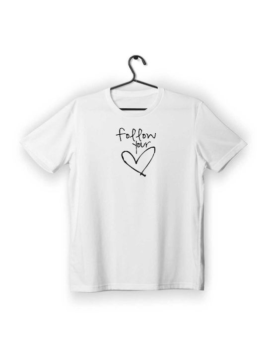 T-shirt Unisex White Design Follow Your