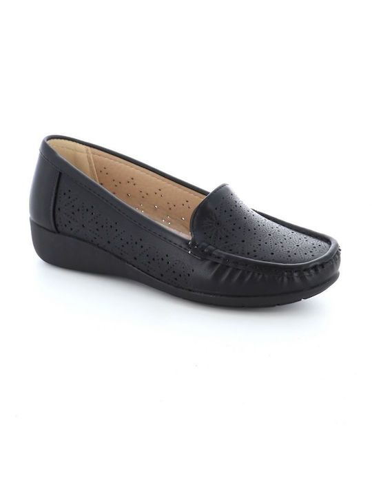 B-Soft Leather Women's Moccasins in Black Color