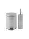 Viosarp Metallic Bathroom Trash Can and Basket Set Gray