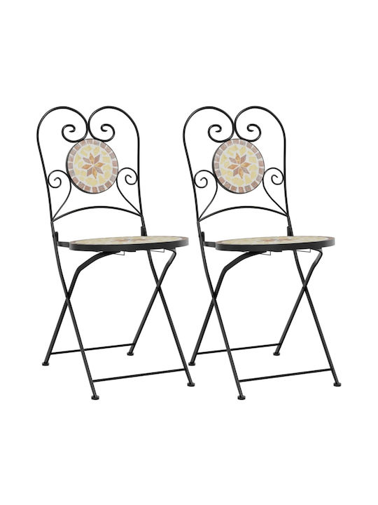 Outdoor Chair Metallic Terracotta/whites 2pcs 38x45.5x89.5cm.