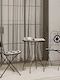 Outdoor Chair Metallic Black/white 2pcs 38x45.5x89.5cm