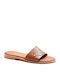 Women's Flat Sandals in Tabac Brown Color