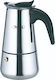Rosberg Stovetop Espresso Pot for 4 Cups Inox Silver