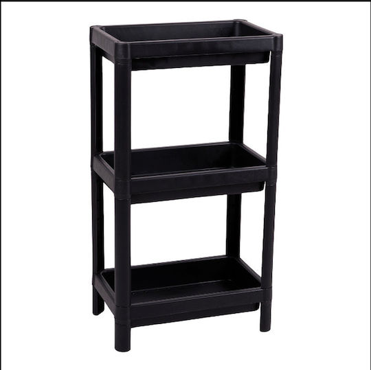 Sidirela Lebensmittelregal Kunststoff 3 Ebenen Schwarzes E-3808-1