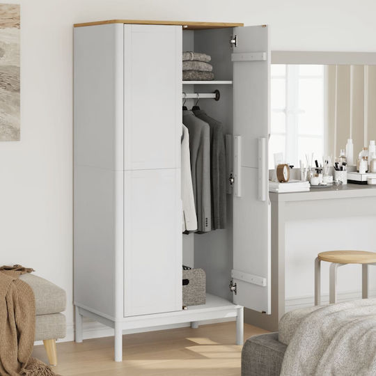 Double Door Wardrobe White 77x53x171cm