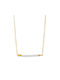 Silver Gold Plated Bar Necklace with Pearls