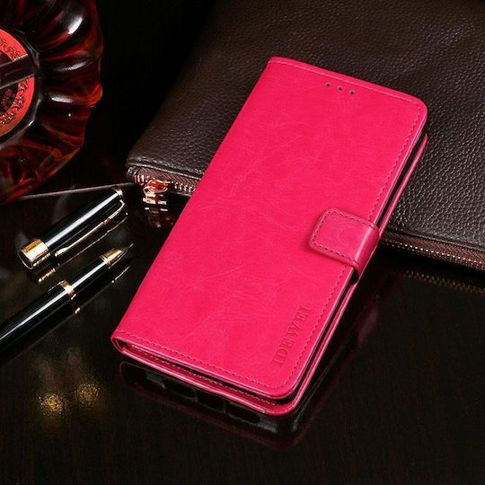 Ulefone Note 7 Idewei Crazy Horse Texture Horizontal Flip Leather Case Holder & Card Slots & Wallet Rose Red