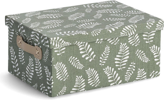 Fabric Storage Box with Lid Green 36x26x16.5cm 1pcs