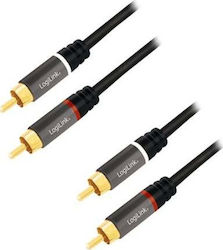 LogiLink CA1202 2x RCA-Stecker - 2x RCA-Stecker 1m LogiLink CA1202 2x RCA-Stecker - 2x RCA-Stecker 1m