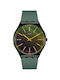 Swatch Uhr Solar mit Grün Kautschukarmband