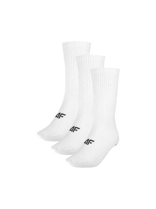 4F Athletic Socks White 3 Pairs