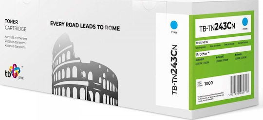 TB Print Compatible Toner for Laser Printer Brother TN-243, DCP-L3510, DCP-L3550, HL-L3210, HL-L3270, MFC-L3730, MFC-L3770 1000 Pages Cyan with Chip