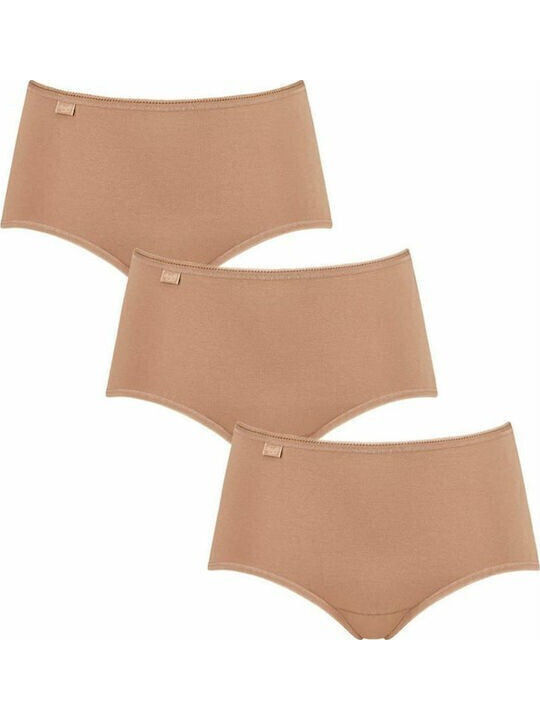 Sloggi 24/7 Midi Ψηλόμεσα Slip 3Pack Μπεζ