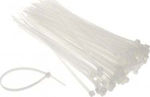 Pack of 100pcs White Plastic Cable Ties 200x4.2mm