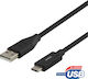 Deltaco USB 2.0 Cable USB-C male - USB-A Μαύρο 1m USBC-1004M