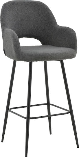 Табуретка Бар с гръбнак Текстил Renish Сив 51x57x114бр