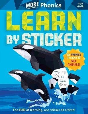 Learn By Sticker More Phonics Use Phonics To Create 10 Sea Animals Children's 0827