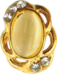 AGC Metallisch für Nägel Gold Oval mit Strass