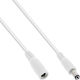 Inline Inline Dc Verlängerungskabel Dc Stecker Buchse 5,5x2,1 mm Awg 18 Weiß 0,5 M