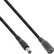 Inline Inline Dc Extension Cable Dc Male Female Plug 5.5x2.5 Mm Awg 18 Black 1 M