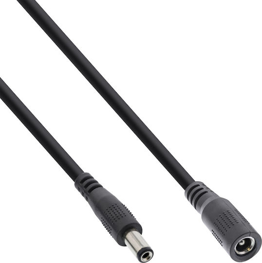 Кабел за удължаване на DC с мъжки и женски щекер 5.5x2.5 мм AWG 18 черен 5 м
