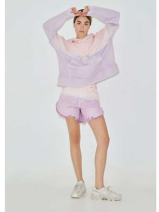 PCP Tara Women's Jean Shorts Tie-Dye Purple
