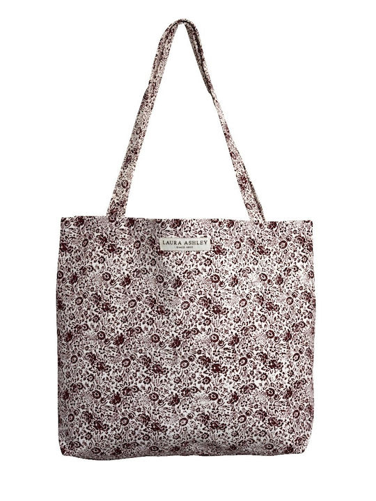 Laura Ashley Cotton Shopping Bag in Burgundy color