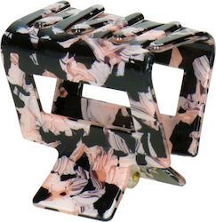 Azadé Square Hair Clip Pink Black