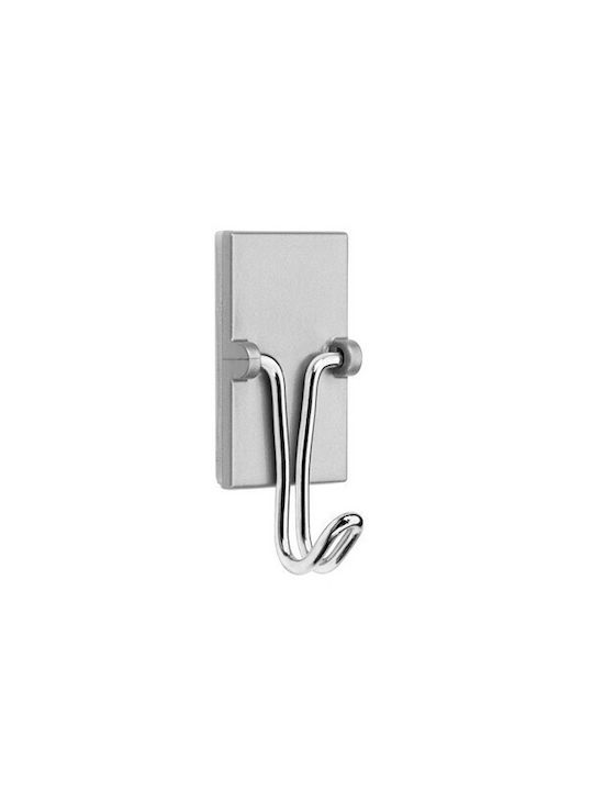 Inofix Κρεμάστρα Τοίχου Πλαστική Ασημί 4.1x1.6x2cm 2τμχ