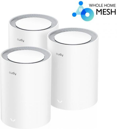 Cudy M3000 v2 WiFi Mesh Network Access Point Wi‑Fi 6 Dual Band (2.4 & 5GHz) in Triple KIt White