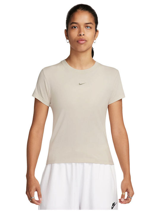 Nike Sportswear Γυναικείο Αθλητικό T-shirt Μπεζ