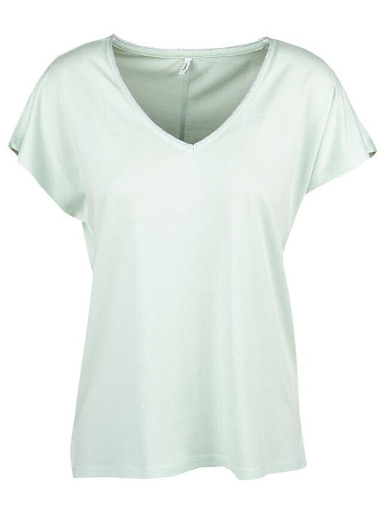 Only Women's Blouse with V Neck Green