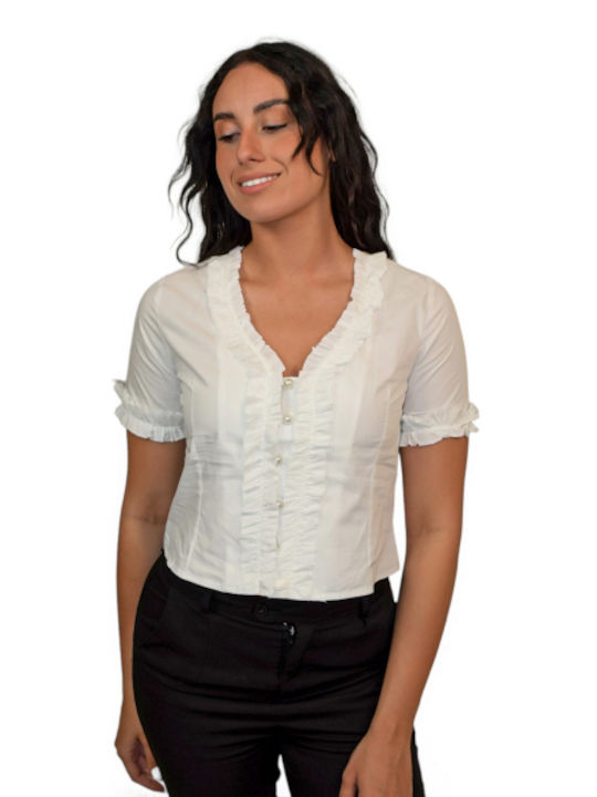 Morena Spain Women's Short Sleeve Shirt White