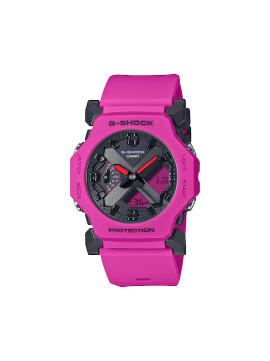 Casio Digital Watch Battery with Pink Rubber Strap