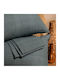 Melinen Sheet Set with 2 Pillowcases Super-Double with Elastic 160x200+32cm. Mini Odin Petrol 3pcs