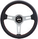 Simoni Racing Volan Auto Din Piele Triactin cu Diametru 35cm Roșu/Negru