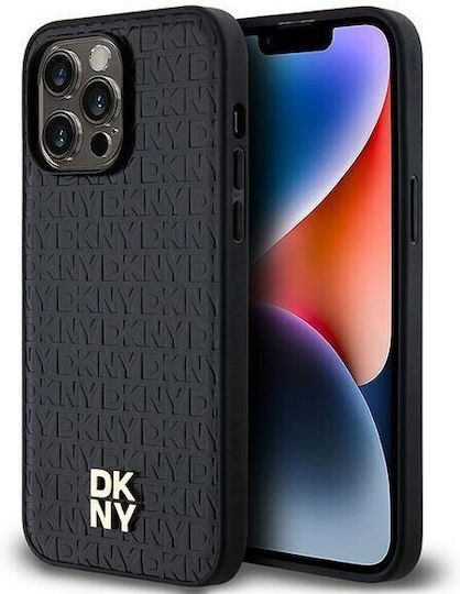 Dkny Pu Leder Wiederholungsmuster Stapel Logo Magsafe Hülle Iphone 13 Pro Max Schwarz