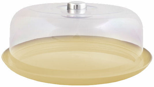 Homeplast Τουρτιέρα Πλαστική με Καπάκι Μπεζ 28x28εκ.