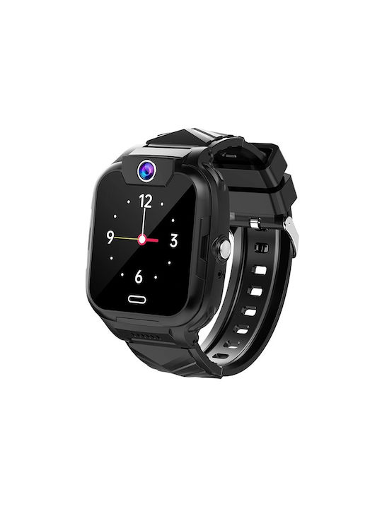 Παιδικό Smartwatch με GPS και Καουτσούκ/Πλαστικό Λουράκι Μαύρο