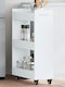 vidaXL Wooden Kitchen Trolley 3 Tiers White 60x22x79cm