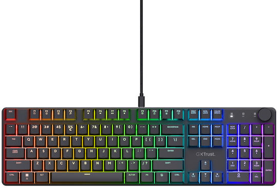 Trust GXT 866 Torix Gaming Μηχανικό Πληκτρολόγιο με Huano White διακόπτες και RGB φωτισμό (Αγγλικό US)
