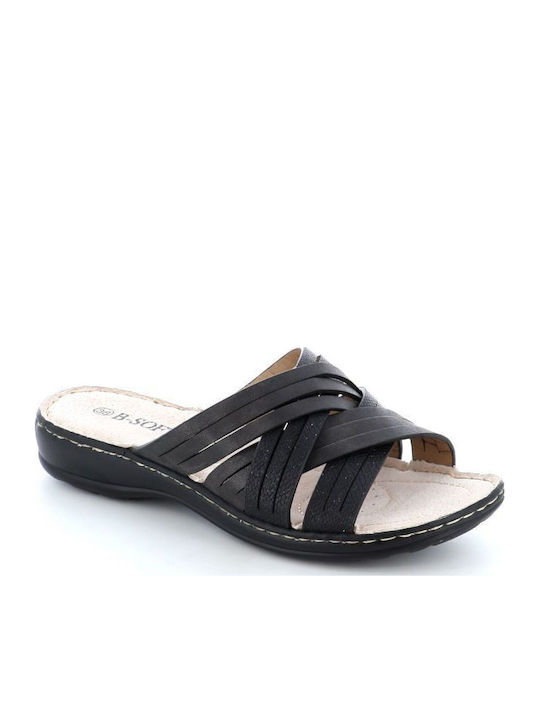 B-Soft Leather Women's Flat Sandals Anatomic in...