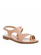 Sofia Manta Leather Women's Flat Sandals in Pink Color